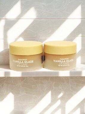 NatureWell Vanilla Glaze Hydrating Lip Mask 2 Pack Shea Butter Vitamin E